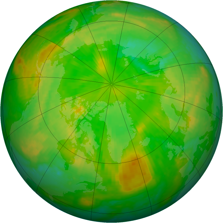 Arctic ozone map for 25 June 2003